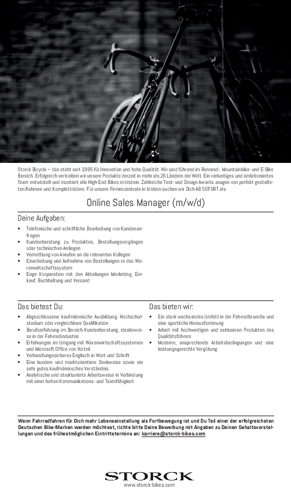 Online Sales Manager (m/w/d) in Idstein