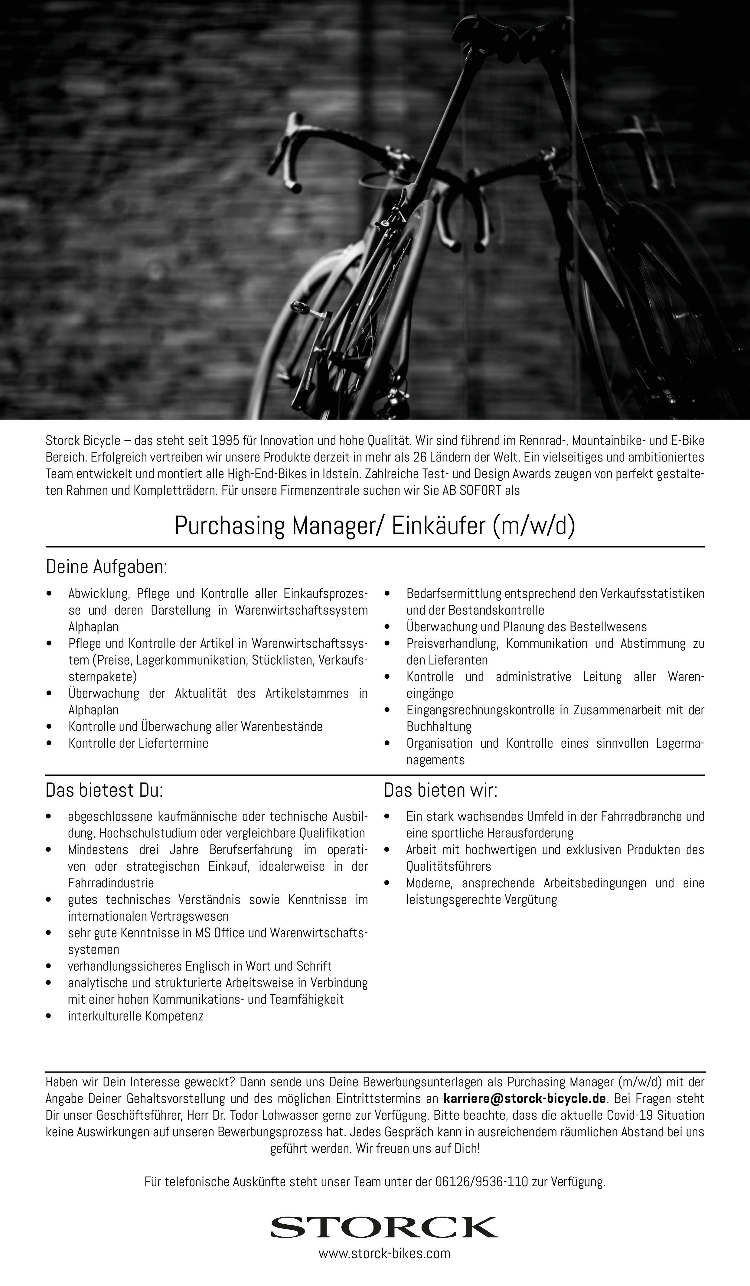 Purchasing Manager/ Mitarbeiter im Einkauf (m/w/d)